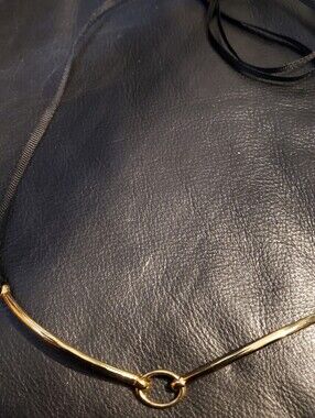 Gold Accent Black Crossbody Strap for Women